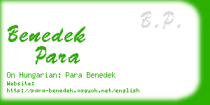benedek para business card